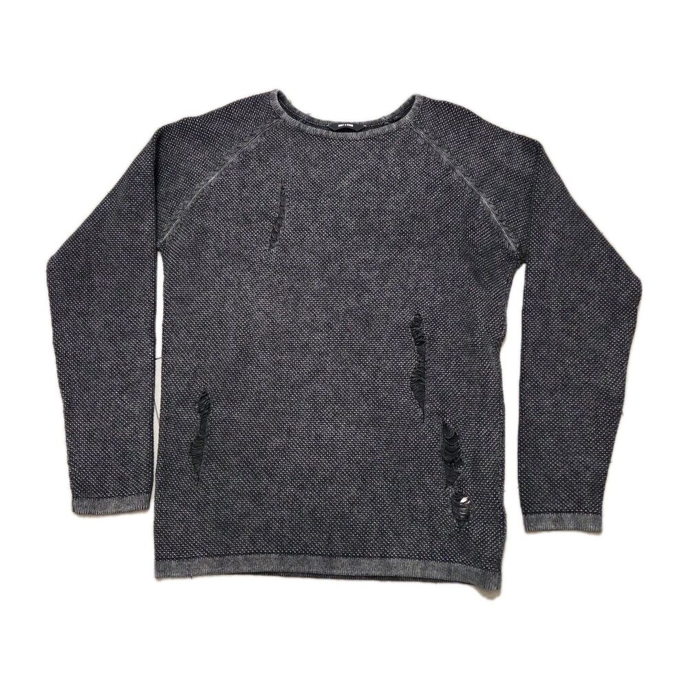 ONLY & SONS Gray Distressed Crewneck Sweater Men’s Size Large Streetwear Urban